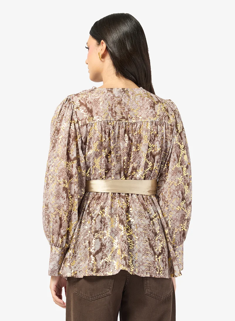 ايلا Animal Print Blouse